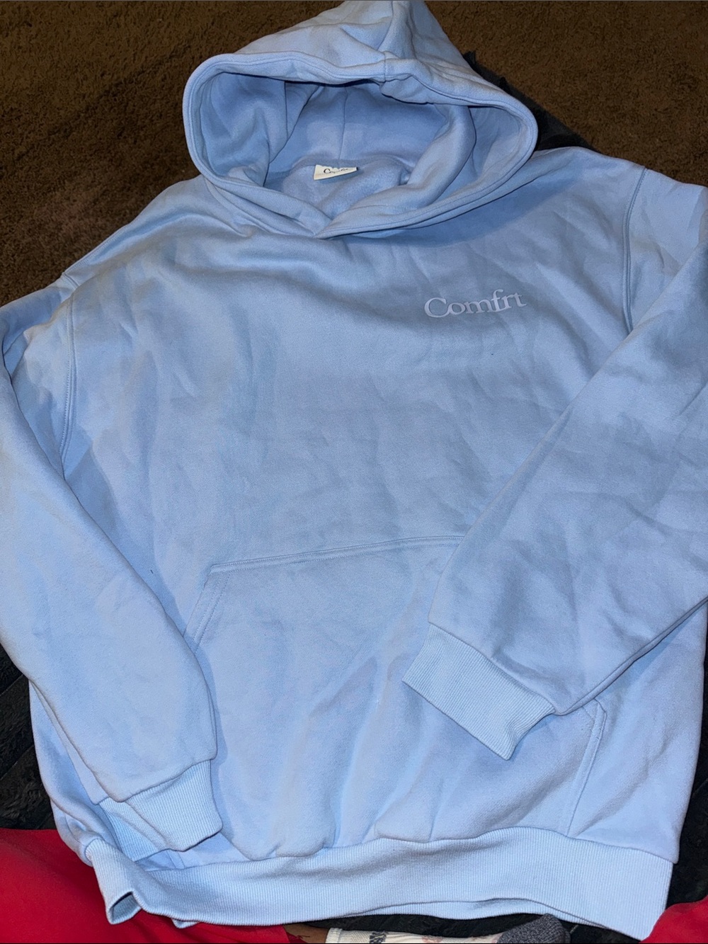 New Comfort Unisex  Light Blue Crewneck Hoodie